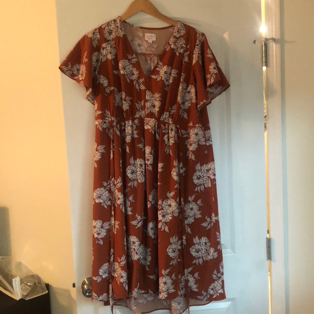 Target maternity dress floral burnt orange